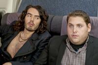 Russell Brand as Aldous and Jonah Hill as Aaron in "Get Him to the Greek."