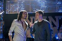 Russell Brand and writer/director/producer Nick Stoller on the set of "Get Him to the Greek."