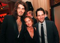 Russell Brand, Shauna Robertson and Paul Rudd at the after party of the premiere of "Forgetting Sarah Marshall."