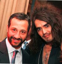 Judd Apatow and Russell Brand at the after party of the premiere of "Forgetting Sarah Marshall."