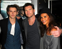 Xavier Samuel, Sam Worthington and Lesley Ann Brandt at the California premiere of "Drift."