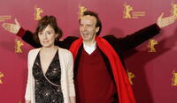 Nicoletta Braschi and Roberto Benigni at the photocall of "The Tiger And The Snow" during the 56th Berlin International Film Festival.
