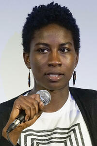 Sabaah Folayan at the "Emerging Black Voices" panel during the 2017 Montclair Film Festival.