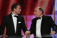 Claude Brasseur and his son Alexandre at the 2007 Molieres theatre awards ceremony.