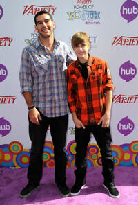 Scooter Braun and singer Justin Bieber at the Variety's 4th Annual Power of Youth event in California.