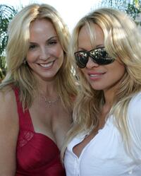 Eloise Broady and Pamela Anderson at the annual party to thank movie, television and music star friends and his co-workers for their charitable work.
