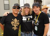 Ivan Neville, David Bryan and Josh Brolin at the 2009 New Orleans Jazz and Heritage Festival.