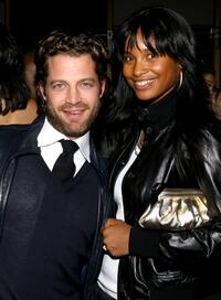Nate Berkus and Joy Bryant at the celebration of the arrival of Brian Atwood's first Spring collection with New Yorkers For Children.