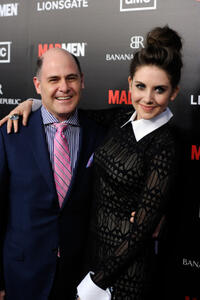 Producer Matthew Weiner and Alison Brie at the Season 5 California premiere of "Mad Men."