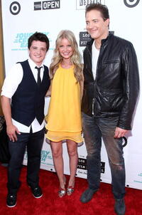 Josh Hutcherson, Anita Briem and Brendan Fraser at the premiere of "Journey to the Center of the Earth."