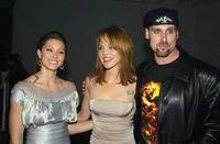 Jessica Biel, Erica Leerhsen and Andrew Bryniarski at the after party of the premiere of "The Texas Chainsaw Massacre."