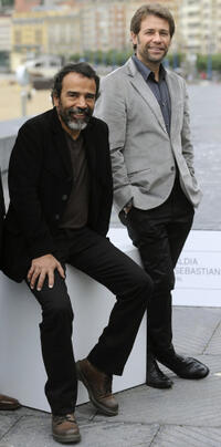 Damian Alcazar and Juan Manuel Bernal at the photocall of "Chicogrande" during the 58th San Sebastian Film Festival in Spain.