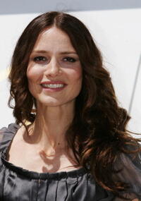 Saffron Burrows at a photocall for "The Bank Job" during the 60th International Cannes Film Festival.