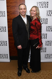 Danny Bursteina and Guest at the Broadway opening night of "Follies."