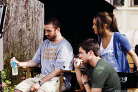 Director Joe Nussbaum, Matt Long and Amanda Bynes on the set of "Sydney White."