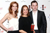 Hilarie Burton, Laurie Metcalf and Eddie K. Thomas at the 26th Annual Lucille Lortel Awards in New York.