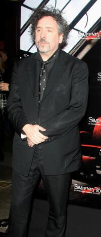 Tim Burton at the premiere of "Sweeney Todd."