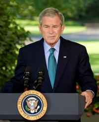 President George W. Bush at the Oval Office at White House.