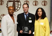 Reggie Rock Bythewood, Jacob Aaron Estes and Gina Prince Bytewood at the Humanitas Prize Awards.