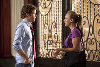 James Marsden as Fred and Kaley Cuoco as Samantha O'Hare in ``Hop.''