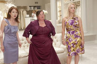 Ellie Kemper as Becca, Melissa McCarthy as Megan and Wendi McLendon-Covey as Rita in ``Bridesmaids.''