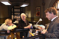Producer Laura Ziskin, Rosemary Harris and director Sam Raimi on the set of "Spider-Man 3."
