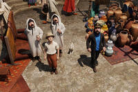 Thompson, Tintin, Thomson, Snowy and Captain Haddock in ``The Adventures of Tintin.''