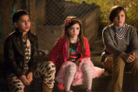 Kevin Hernandez as Rodrigo, Landry Bender as Blithe and Max Records as Slater in ``The Sitter.''