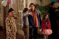 Kevin Hernandez as Rodrigo, Max Records as Slater, Jonah Hill as Noah and Landry Bender as Blithe in ``The Sitter.''