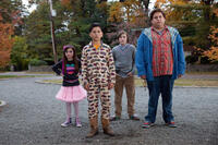Landry Bender as Blithe, Kevin Hernandez as Rodrigo, Max Records as Slater and Jonah Hill as Noah in ``The Sitter.''