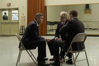 George Clooney as Governor Mike Morris, Philip Seymour Hoffman as Paul Zara and Ryan Gosling as Stephen Myers in "The Ides of March.''