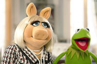 Miss Piggy and Kermit the Frog in ``The Muppets.''