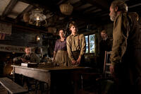 David Thewlis as Lyons, Emily Watson as Rose Narracott, Jeremy Irvine as Albert, Robert Emms as David Lyons and Peter Mullan as Ted Narracott in ``War Horse.''