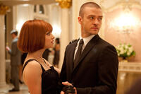 Amanda Seyfried as Sylvia and Justin Timberlake as Will Salas in ``In Time.''