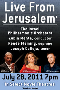 Poster art for "Renee Fleming Live with the Israel Philharmonic Orchestra."
