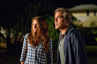 George Clooney as Matt King, Nick Krause as Sid, Shailene Woodley as Alexandra and Amara Miller as Scottie in "The Descendants.''