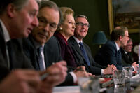 Meryl Streep as Margaret Thatcher and Anthony Head as Geoffrey Howe in ``The Iron Lady.''
