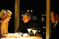 Carey Mulligan as Sissy,  James Badge Dale as David and and Michael Fassbender as Brandon in "Shame.''