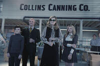 Gully McGrath as David Collins, Jonny Lee Miller as Roger Collins, Michelle Pfeiffer as Elizabeth Collins Stoddard and Chloe Grace Moretz as Carolyn Stoddard in `` Dark Shadows.''