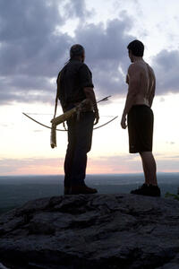 Gil Birmingham as Ben Logan and Brandon Routh as Joe Logan in ``Crooked Arrows.''