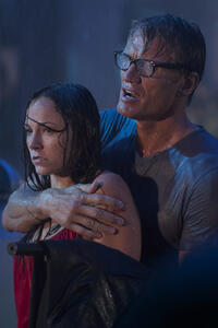 Dolph Lundgren as Andy Spector and Briana Evigan as Emma Nash in ``Stash House.''