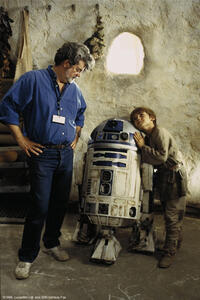 Director George Lucas and actor Jake Lloyd.