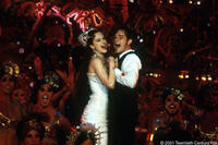 Satine (Nicole Kidman), "The Sparkling Diamond" and Christian (Ewan McGregor) profess their undying love for each other during the climax of the Hindu stage production "Spectacular, Spectacular."