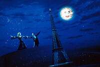 Satine (Nicole Kidman), "The Sparkling Diamond" and Christian (Ewan McGregor), the young poet, dance across the skies of Paris.