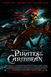 Teaser poster art for "Pirates of the Caribbean: The Curse of the Black Pearl."