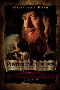 Teaser poster art for "Pirates of the Caribbean: The Curse of the Black Pearl."