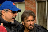 Director Jon Avnet and Al Pacino on the set of "88 Minutes."