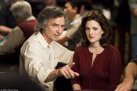Director Curtis Hanson and Drew Barrymore on the set of "Lucky You."