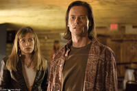 Piper Perabo and Guy Pearce in "First Snow."