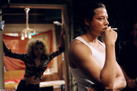 Paula Jai Parker as Lexus (in shadow) and Terrence Howard as DJay in a scene from "Hustle & Flow," written and directed by Craig Brewer.